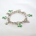 Green Awareness Ribbon Angel Charm Bracelet