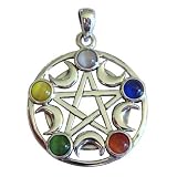 Sterling Silver Pentacle of the Elements Pendant Wiccan Pagan Jewelry