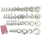 Autek Cake Tools 44pcs Flower Fondant Cake Sugarcraft Decorating Kit Cookie Mould Icing Plunger Cutter Tool