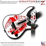 Big Kiss Red on White Skin fits Band Hero, Guitar Hero 5 & World Tour Guita ....