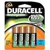 Duracell DC1500B4N AA NiMH Duracell Rechargeable Batteries, (4 Batteries)