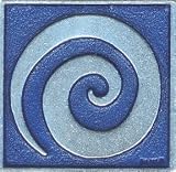 Blue Spiral Leather Luggage Tag