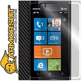 ArmorSuit MilitaryShield - Nokia Lumia 900 Black Carbon Fiber Film Shield + Screen Protector with Lifetime Replacements
