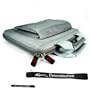 Philips PET824 8.5-Inch Portable DVD / DivX Player Rare Unique Kroo Cover Cube Case Carrying Sleeve Nylon Briefcase Gray Silver + includes a 4-Inch Ebigvalue TM Determination Hand Strap
