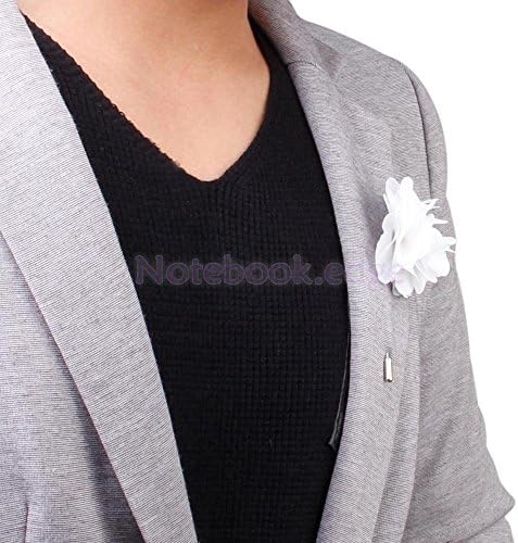 Comorose Handmade White Red Rose Daisy Lapel Pin Bow Tie Brooch Stick Boutonniere Wedding