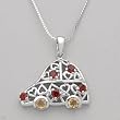 Necklace With 1.10ctw Precious Stones - Genuine Citrines and Garnets Beautifully Crafted in 925 Sterling silver. Total item weight 6.5g Length 16in