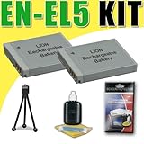 Two EN-EL5 Lithium Ion Replacement Batteries for Nikon Coolpix P500 P90 P10 ....