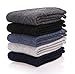 ProEtrade Mens Comfort Wool Work Thick Winter Socks 5 Pairs Warm Crew Socks (Pattern)