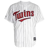 MLB Men's Minnesota Twins Joe Nathan White/Navy Home Short Sleeve 6 Button Synthetic Replica Baseball Jersey Spring 2012  (White/Navy, Large)