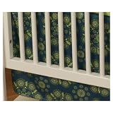 Cotton Monkey Crib Skirt - Eyes of the World - Green