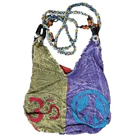 Peace Aum Stonewashed Handbag Purse