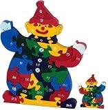 Clown ABC/123 Chunky Wooden Puzzle
