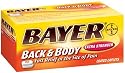 Bayer Aspirin Pain Reliever/ Fever Reducer, Extra Strength Back & Body Pain, 100-Count Caplets (Pack of 2)