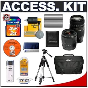 Click here to buy Accessory Kit for Nikon D80 Digital SLR Camera with Transcend 2GB 133x SecureDigital (SD)... by Nikon.
