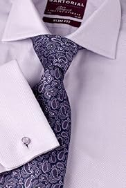2" Longer Slim Fit Sartorial Pure Cotton Herringbone Shirt