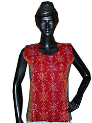 Love That Red Kurti India Wear Beautiful Summer Dress Hand Embroidery S Final Sale