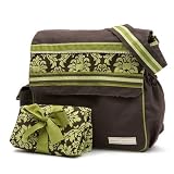 Pistachio Damask Messenger Diaper Bag