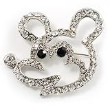 Cute Crystal Mouse Fashion Brooch