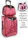 Brighton Inspired Ladies 2 Piece Two-Tone Pink & Brown Alligator Heart Rolling Travel Bag Set