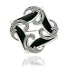 Sterling Silver Marcasite Onyx Diamond Shaped Swirl Pin