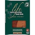 Holy Bible (King James Version, Brown, Simulated Leather, Cross Design) (Life Application Study Bible) (Package)