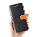 iPhone 6S Case / iPhone 6 Case, Verus [Vivid Diary][Black/Orange] - [Card Slot][Flip][Kickstand][Slim Fit][Wallet] - For Apple iPhone 6/6S 4.7