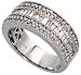 14k White Gold 5/16 (8mm) wide Band, w/ 1.25 Carats Baguette & Brilliant Cut Diamonds