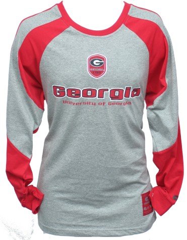 Buy Men`s Georgia Bulldogs L S Heather Gray Overdrive Tee