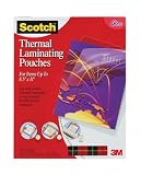 Scotch(TM) Thermal Laminating Pouches, 9 Inches x 11.4 Inches, 50 Pouches (TP3854-50)