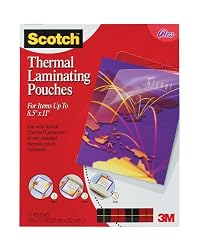 Scotch(TM) Thermal Laminating Pouches, 9 Inches x 11.4 Inches, 50 Pouches (TP3854-50)