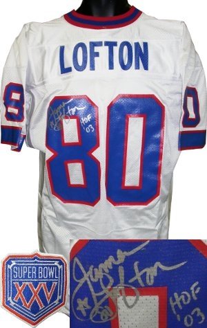 James Lofton Autographed/Hand Signed Buffalo Bills White Mitchell & Ness Authentic Jersey HOF 03 w/