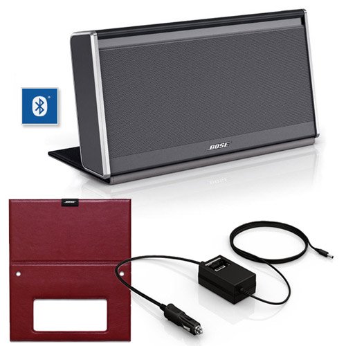 Best Price Bose SoundLink® Wireless Bluetooth Mobile Speaker & Leather Cover Burgundy & Car Charger (Bundle)