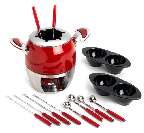 Paderno 16 Piece Fondue Set - red