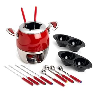 Paderno 16 Piece Fondue Set - red by Paderno