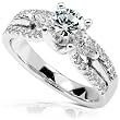 1-2/5ct TW Round & Pear-Shaped Diamond Engagement Ring in 18kt Gold (Size 6.5)