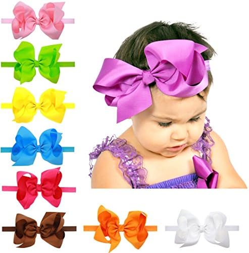 Bluewo 9 Pcs Baby's Cute Headbands Hair Bows Girl's Hairband Large