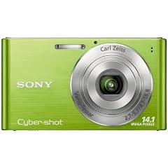 Sony DSC-W320G Digitalkamera (14 Megapixel, 26mm Carl Zeiss Vario Tessar Weitwinkelobjektiv mit 4fach optischem Zoom, 6,9 cm (2,7 Zoll) LC-Display) gr�n