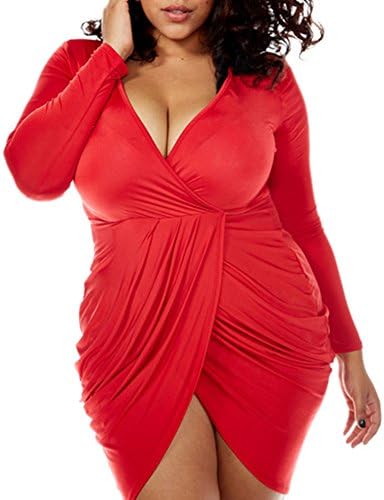 Women Sexy Deep V Neck Bodycon Vestidos Dress Plus Size Cocktail Party Dresses