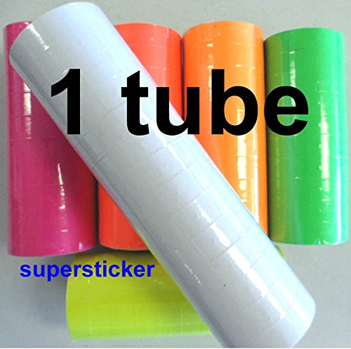White Price Tags for Mx-6600 2 Lines Gun 1 tube x 14 rolls x 500