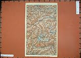1929 COLOUR MAP AUSTRIA IMST LANDECK MERAN ORTLER VILS