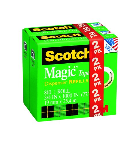 Scotch Magic Tape 3/4 x 1000 Inches, 2-Pack (810-2PK-TB)