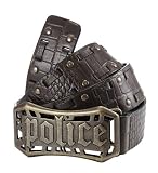 Police - Raven Brown Brass Buckle Belt