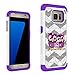 Galaxy S7 Edge Case, HLCT Rugged Shock Proof Dual-Layer Case for Samsung Galaxy S7 Edge (2016) (Owl Purple)