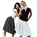 Rockn Roll Rock Kost�m schwarz mit passendem Schal, Rock n Roll Kost�m 50er Jahre Kleid Tellerrock