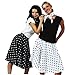 Bild: Rockn Roll Rock Kost�m schwarz mit passendem Schal, Rock n Roll Kost�m 50er Jahre Kleid Tellerrock