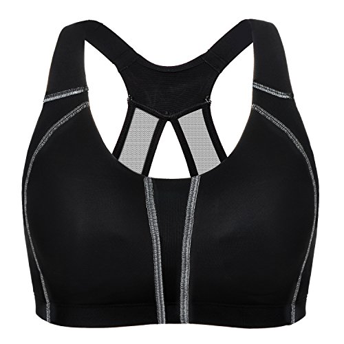 SYROKAN Women's High Impact Wire Free Full Supportive Racerback Pro Sports Bra