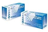 Safe-Touch Disposable Latex Exam Gloves, Powder-Free, Size Medium, Case of 10/100s (1000 ct)