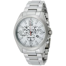Citizen Mens Eco-Drive Exclusive Chronograph Stainless Steel Watch #AT0870-53A