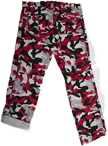 CAMOsport Women's CAPRI - Pant Combo- Poplin Medium Red-Black-White-Gray