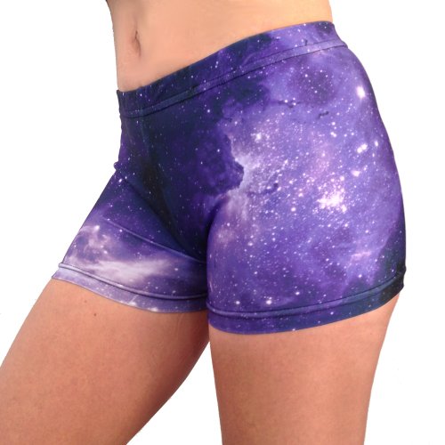 Galaxy Basic Shorts (Purple/Black, 2.5 in. Adult M 8-10)